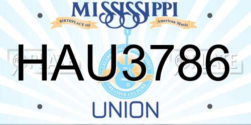 HAU3786 Mississippi License Plate