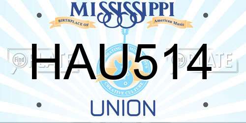 HAU514 Mississippi License Plate