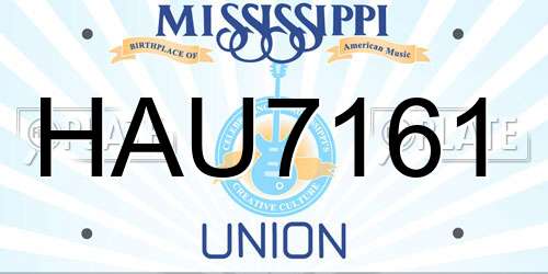 HAU7161 Mississippi License Plate