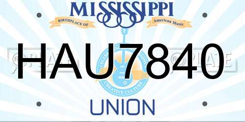 HAU7840 Mississippi License Plate
