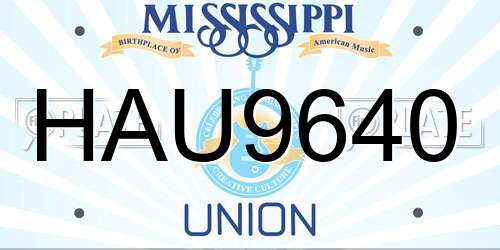 HAU9640 Mississippi License Plate