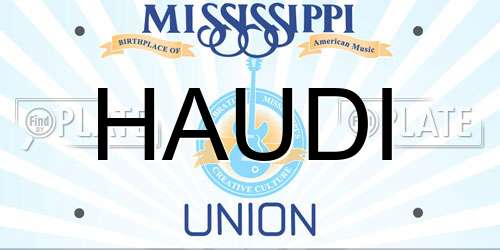 HAUDI Mississippi License Plate