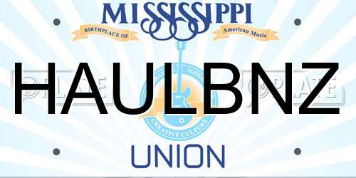 HAULBNZ Mississippi License Plate