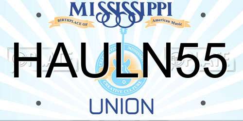 HAULN55 Mississippi License Plate