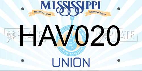 HAV020 Mississippi License Plate