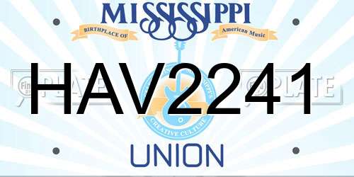 HAV2241 Mississippi License Plate