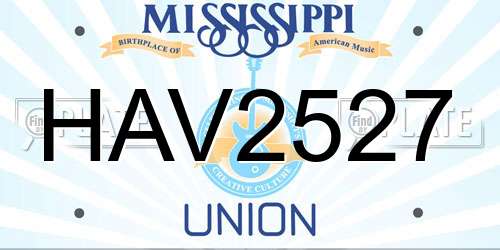 HAV2527 Mississippi License Plate