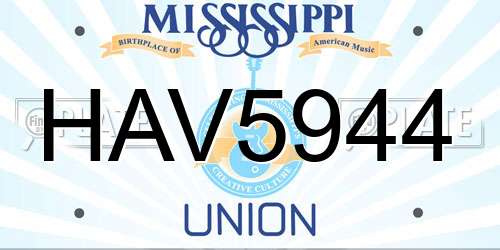 HAV5944 Mississippi License Plate