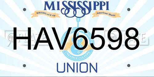 HAV6598 Mississippi License Plate