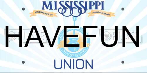 HAVEFUN Mississippi License Plate