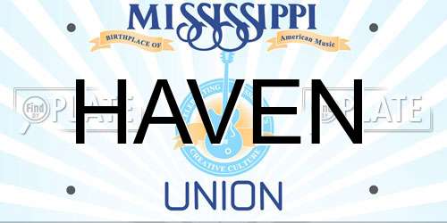 HAVEN Mississippi License Plate