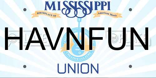 HAVNFUN Mississippi License Plate
