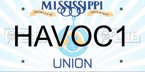 HAVOC1 Mississippi License Plate