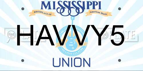 HAVVY5 Mississippi License Plate