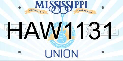 HAW1131 Mississippi License Plate