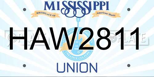 HAW2811 Mississippi License Plate