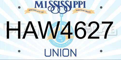 HAW4627 Mississippi License Plate