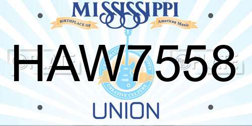 HAW7558 Mississippi License Plate