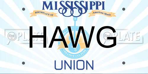 HAWG Mississippi License Plate