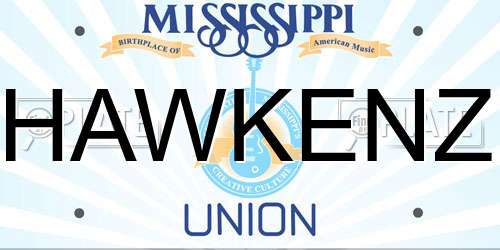 HAWKENZ Mississippi License Plate