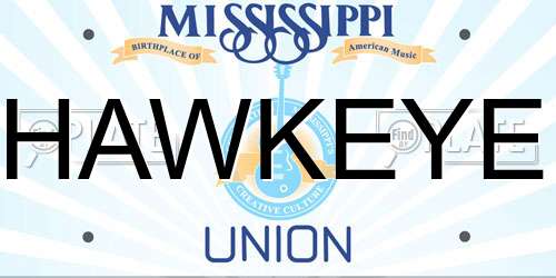 HAWKEYE Mississippi License Plate