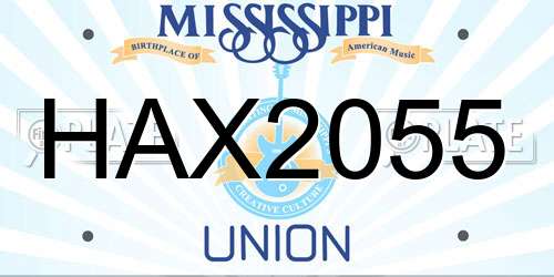HAX2055 Mississippi License Plate
