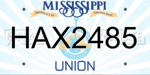 HAX2485 Mississippi License Plate