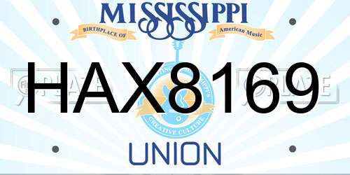 HAX8169 Mississippi License Plate