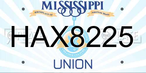 HAX8225 Mississippi License Plate
