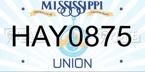 HAY0875 Mississippi License Plate