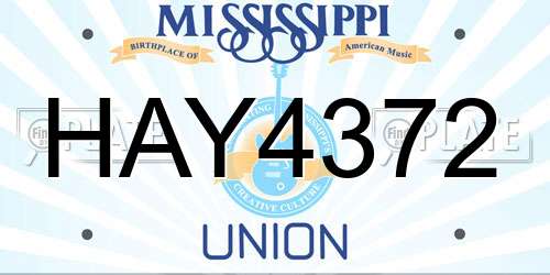 HAY4372 Mississippi License Plate