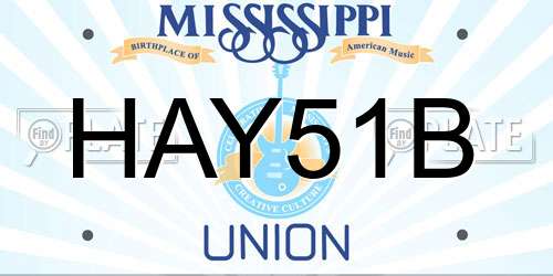 HAY51B Mississippi License Plate