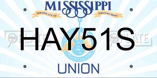 HAY51S Mississippi License Plate