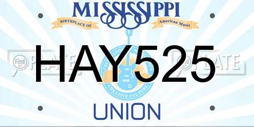 HAY525 Mississippi License Plate