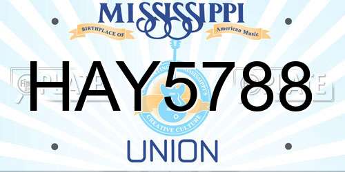 HAY5788 Mississippi License Plate