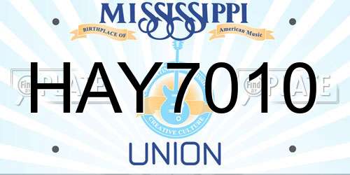 HAY7010 Mississippi License Plate
