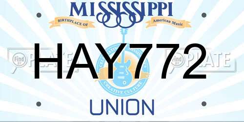 HAY772 Mississippi License Plate