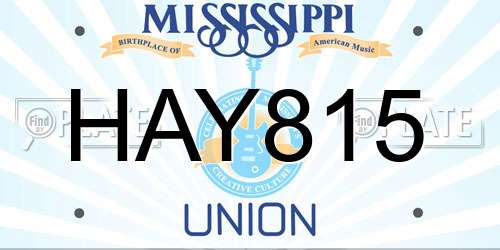 HAY815 Mississippi License Plate