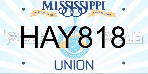 HAY818 Mississippi License Plate