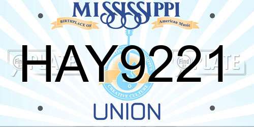 HAY9221 Mississippi License Plate