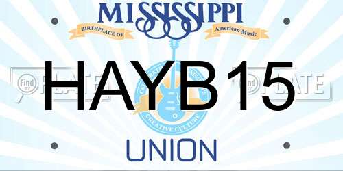 HAYB15 Mississippi License Plate