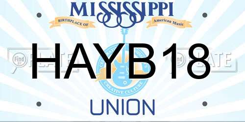 HAYB18 Mississippi License Plate