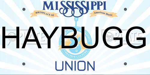 HAYBUGG Mississippi License Plate