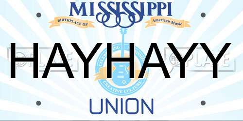HAYHAYY Mississippi License Plate