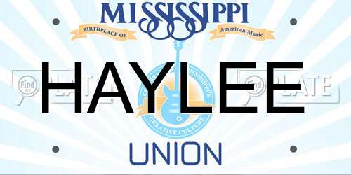HAYLEE Mississippi License Plate