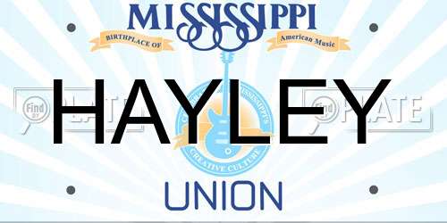 HAYLEY Mississippi License Plate