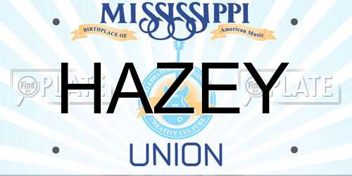 HAZEY Mississippi License Plate