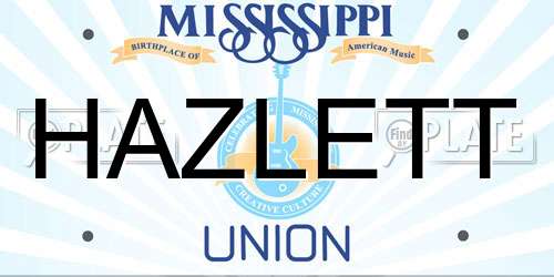 HAZLETT Mississippi License Plate