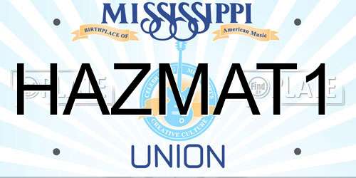 HAZMAT1 Mississippi License Plate