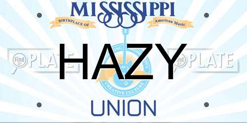 HAZY Mississippi License Plate